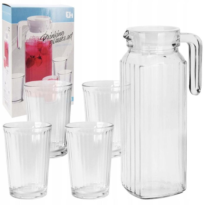 Set de pichets avec verres Excellent Houseware ye9000500 200 ml 1,1 L 5 Pièces