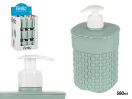 Berilo Distributeur Salle de Bain Plastique 580 ml Vert Menthe 9 x 16 x 12 cm (Set de 36)