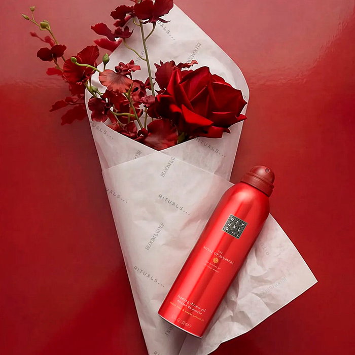 Rituals Le Rituel De L'Ayurvéda Gel Douche Moussant Nourrissant 200 ml, à la Rose Indienne et à l'Huile d'Amande Douce
