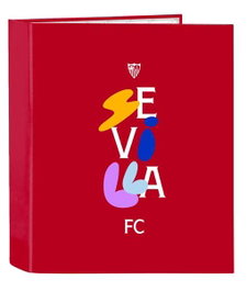 Sevilla FC - Carpeta f. 4 anillas 35mm lomo ancho sevilla fc 27x33x6 cm - Classeur à anneaux 4x35mm avec dos large pour documents, 27x33x6 cm, espagnol