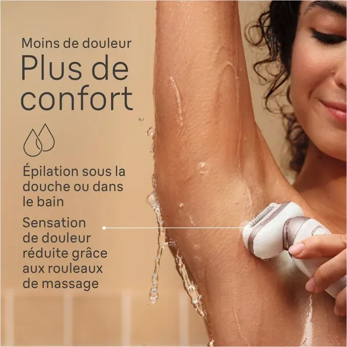 Braun Silk-épil 9 Flex - Épilateur électrique sans fil avec tête flexible 360° - 2 vitesses - Autonomie 50 minutes - Utilisable sous la douche
