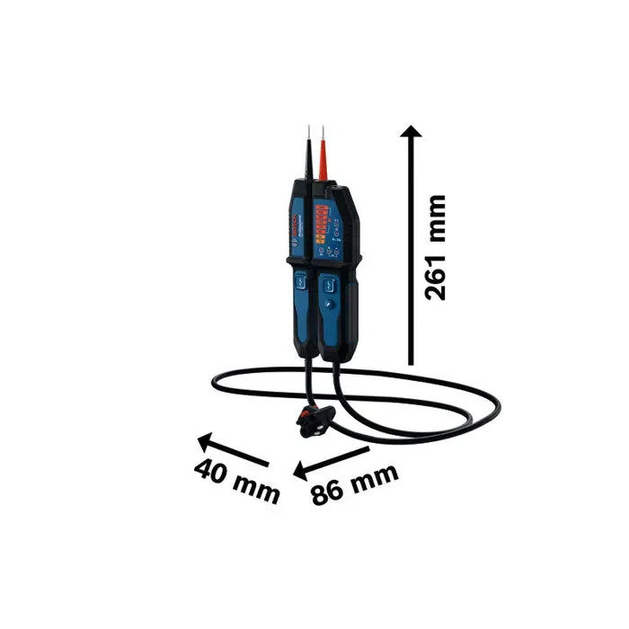 Bosch - GVT 1000-15 - Testeur de tension IP65 1000 V AC/DC - Ergonomique avec câble de 125 cm