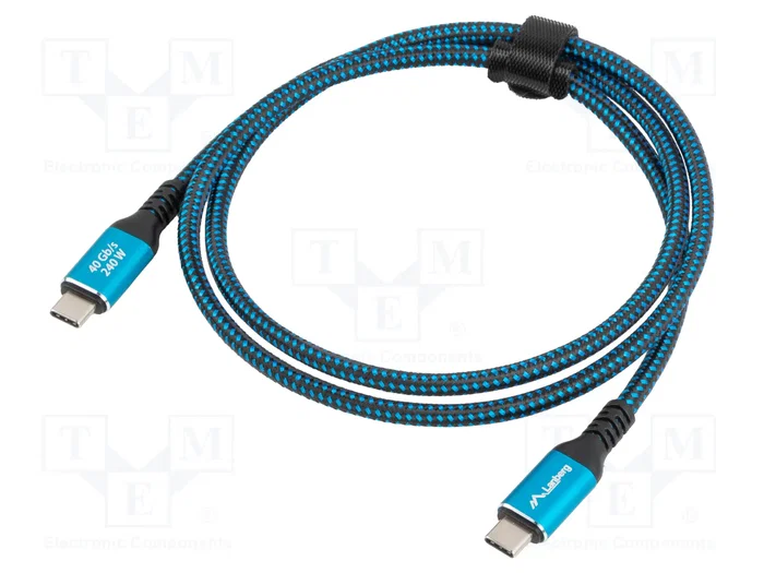 Lanberg Câble USB Type-C 4.0, 240W, 8K, 2m, Bleu Lanberg Câble USB Type-C 4.0, 240W, 8K, 2m, Bleu