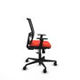 Chaise Yunquera Synchro 4 positions tissu Orange foncé Maille Noir Base en nylon noir Accoudoir 1D Sans appui-tête Roulettes 65mm nylon