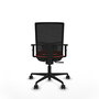 Chaise Yunquera Synchro 4 positions tissu Orange foncé Maille Noir Base en nylon noir Accoudoir 1D Sans appui-tête Roulettes 65mm nylon
