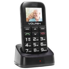 Volfen Téléphone Mobile Senior Astro SR avec Grosses Touches, SOS, Écran 1.8 Pouces, Base de Charge, Lampe de Poche, Radio FM