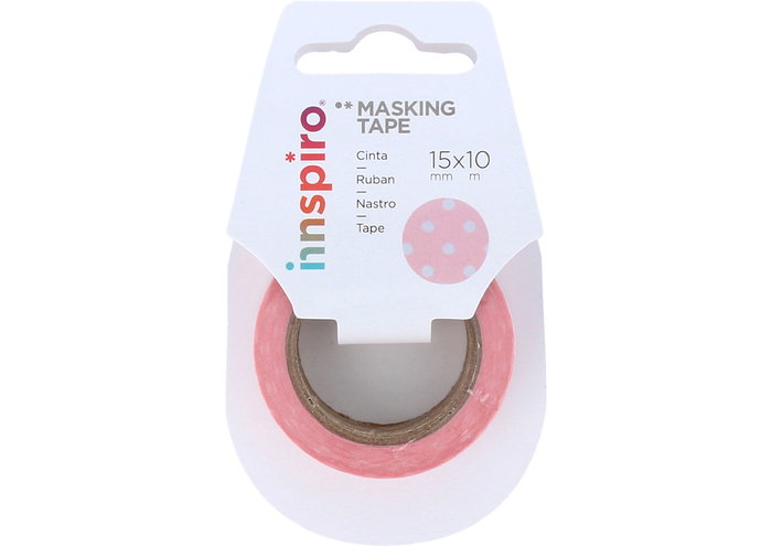 Innspiro Cinta masking tape Washi rose avec motifs de petits animaux, 15mm x 10m, Série Floral