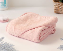 KioKids Toallita de baño para bebé en bambú 100%, capucha, 76x76 cm, color rosa, Certificada Oeko-Tex, Collection Ecofriendly