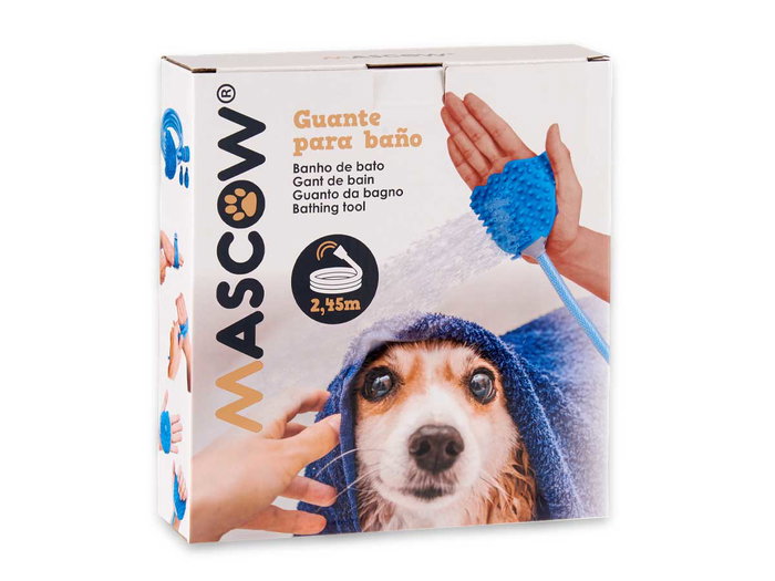 MASCOW Gant pour le soin des animaux de compagnie, Bleu