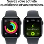 Apple Watch SE 3 (GPS, 44mm) Boîtier Aluminium Midnight avec Bracelet Sport Band Noir - S/M