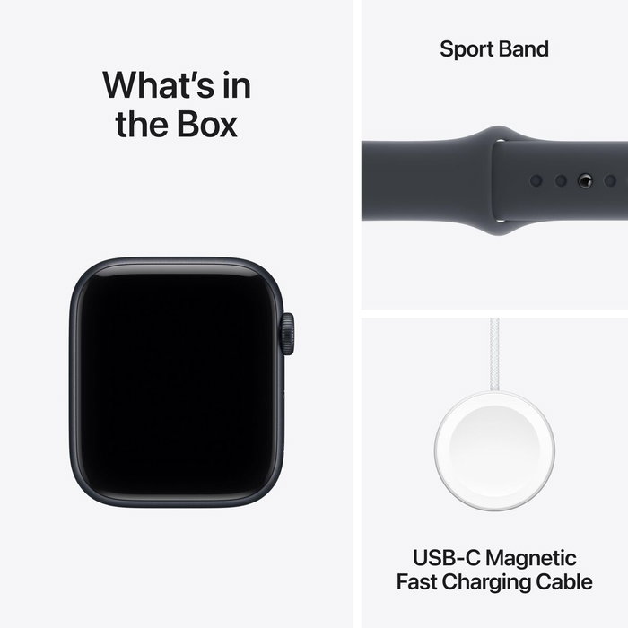 Apple Watch SE 3 GPS - 44mm - Boîtier Aluminium Minuit - Bracelet Sport Band S/M