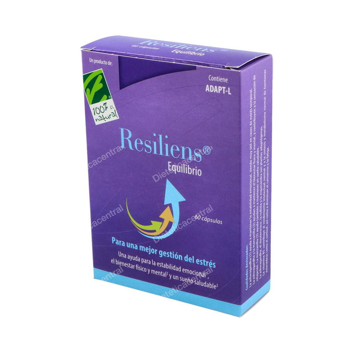 100% Natural Resiliens Equilibrio 60 gélules - Complément alimentaire adaptogène avec Ashwagandha, Camomille et Vitamine B5 100% Natural Resiliens Equilibrio 60 gélules - Complément alimentaire adaptogène avec Ashwagandha, Camomille et Vitamine B5