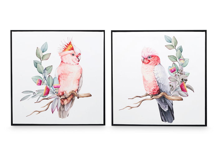 Giftdecor – Tableau sur toile encadré noir, motif oiseaux assortis, 50x50x3 cm (Set de 4) Giftdecor – Tableau sur toile encadré noir, motif oiseaux assortis, 50x50x3 cm (Set de 4)