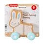 Fisher Price Véhicule Lapin En Bois à Pousser avec Queue en Silicone à Ressort, Jouet d'Éveil Motricité Fine pour Enfants Dès 12 Mois
