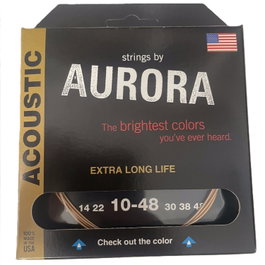 Aurora Strings Clearcoat 10-48 Cordes acoustiques coated Phosphore Bronze