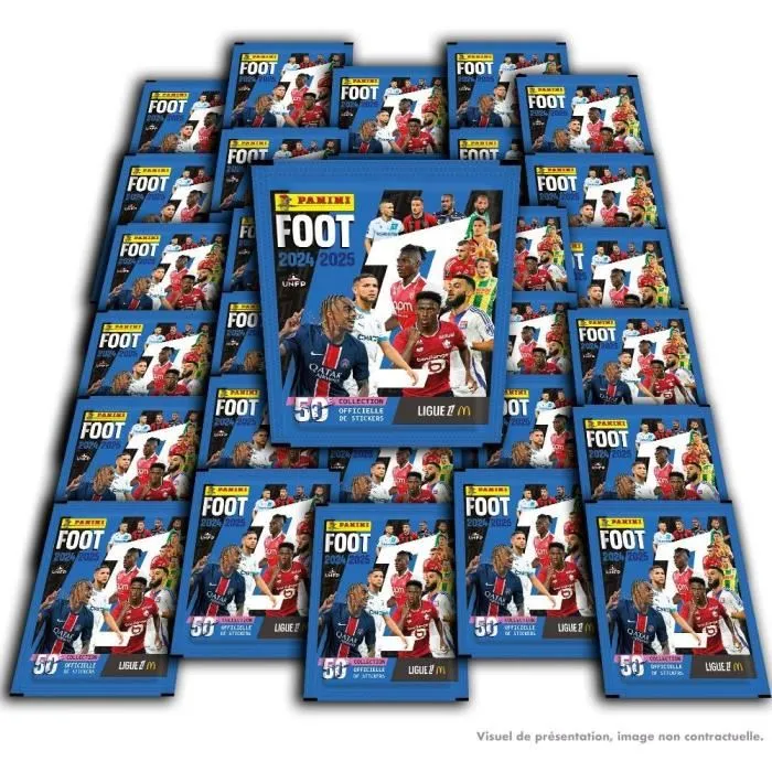 Panini - Boîte métale de collection - Stickers Ligue 1 2024-2025 McDonald's - Contient 12 pochettes soit 84 stickers - À partir de 6 ans
