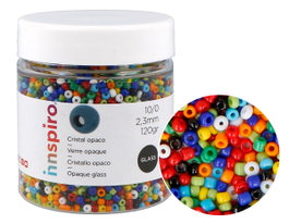 Innspiro Rocaille de verre ronde opaque mélange 2,3mm 120gr Bote