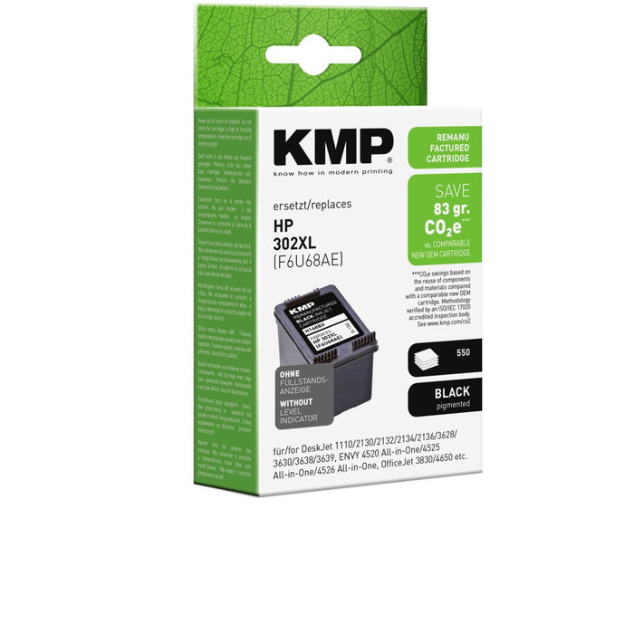 KMP H168BX Cartouche d'encre noire compatible avec HP F6U68AE