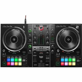 Hercules DJControl Inpulse 500 - Contrôleur DJ 2 canaux avec interface audio et mixeur intégrés, 16 pads rétroéclairés RGB - Noir