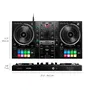 Hercules DJControl Inpulse 500 - Contrôleur DJ 2 canaux avec interface audio et mixeur intégrés, 16 pads rétroéclairés RGB - Noir