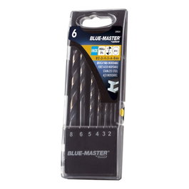 Bluemaster Jeu de 6 forets HSS-Co DIN 338 ø2-8 mm pour inox et métaux