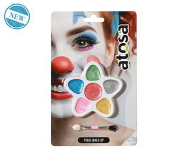 Maquillage Perlé Multicolore en Palette Étoile avec Applicateur pour Déguisement de Clown
