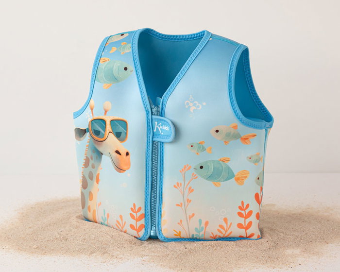 KioKids Gilet de natation enfant bébé, 15-19 kg, 2-3 ans, Ocean Dreams, bleu, neoprene, compartiments à flotteurs extraibles, fermeture sécurisée KioKids Gilet de natation enfant bébé, 15-19 kg, 2-3 ans, Ocean Dreams, bleu, neoprene, compartiments à flotteurs extraibles, fermeture sécurisée