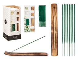 Acorde Set de 50 bâtons d'encens Jasmin avec support en bambou 12 x 29 x 2 cm (Set de 24)