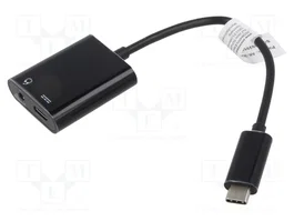 DIGITUS Adaptateur USB C vers USB C et Jack 3,5 mm noir