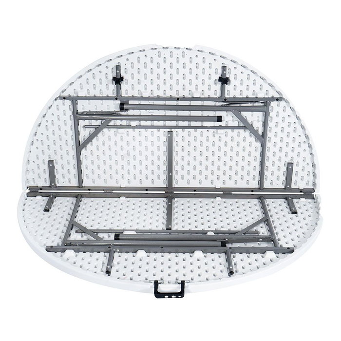 Edm Table ronde pliante 180x74 cm, blanc, en plastique haute densité et acier Edm Table ronde pliante 180x74 cm, blanc, en plastique haute densité et acier