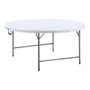 Edm Table ronde pliante 180x74 cm, blanc, en plastique haute densité et acier