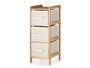 Kipit Étagère en Bambou 3 tiroirs Blanc 28,5 x 26 x 70 cm (Set de 2)