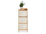 Kipit Étagère en Bambou 3 tiroirs Blanc 28,5 x 26 x 70 cm (Set de 2)