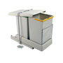 Emuca Poubelle de recyclage 2x14L gris