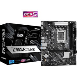 ASRock B760M-H/M.2 Carte mère micro ATX Socket Intel LGA1700 DDR5 128 Go PCIe 4.0 M.2 HDMI 2.1 2.5GbE