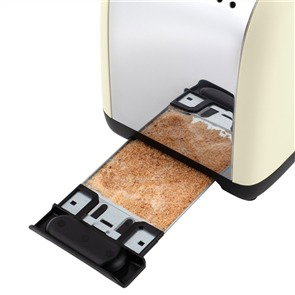 Russell Hobbs 26551-56 Tostador Colours Plus Crème - Grille-pain 2 Fentes Large avec Réglage Browning, Fonction Pain Surgelé, Caliente-brioches et Plateau Crumbs Amovible
