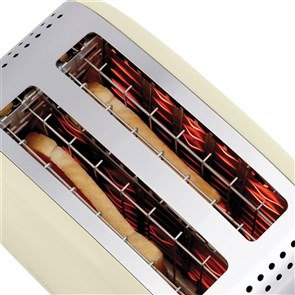Russell Hobbs 26551-56 Tostador Colours Plus Crème - Grille-pain 2 Fentes Large avec Réglage Browning, Fonction Pain Surgelé, Caliente-brioches et Plateau Crumbs Amovible