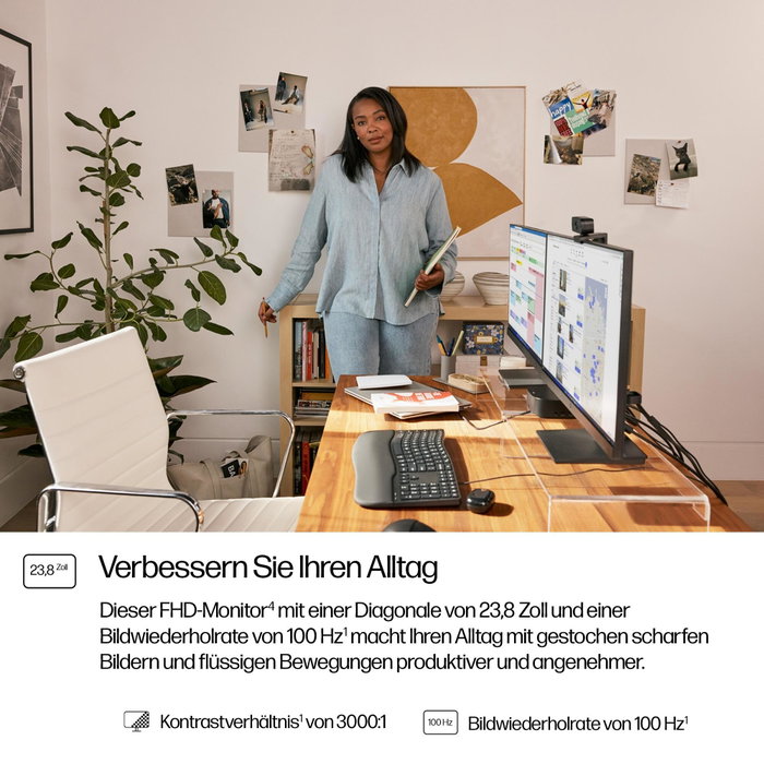 HP Moniteur Series 3 Pro 324pv 23,8 pouces FHD 100 Hz Noir