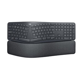 Logitech ERGO K860 - Clavier ergonomique sans fil 2.4 GHz/Bluetooth 5.0 avec repose-poignets en mousse mémoire de forme - Disposition US International