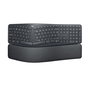 Logitech ERGO K860 - Clavier ergonomique sans fil 2.4 GHz/Bluetooth 5.0 avec repose-poignets en mousse mémoire de forme - Disposition US International