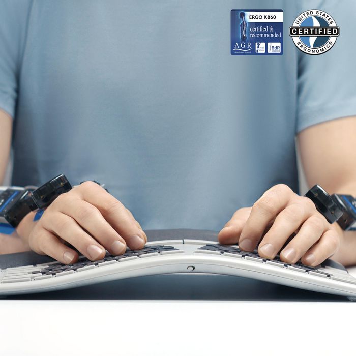 Logitech ERGO K860 - Clavier ergonomique sans fil 2.4 GHz/Bluetooth 5.0 avec repose-poignets en mousse mémoire de forme - Disposition US International Logitech ERGO K860 - Clavier ergonomique sans fil 2.4 GHz/Bluetooth 5.0 avec repose-poignets en mousse mémoire de forme - Disposition US International