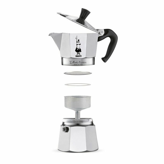 Bialetti Moka Express - Cafetière italienne Inox 18 tasses (810 ml) - Tous feux sauf induction - 810 ml