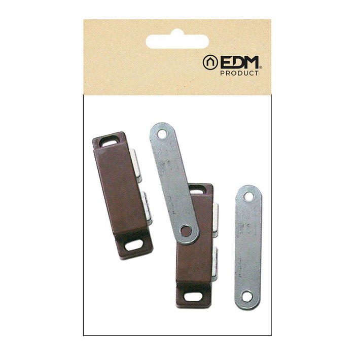 Edm Fermoir magnétique im02, marron, 42 x 18 mm, 2 uds, blister