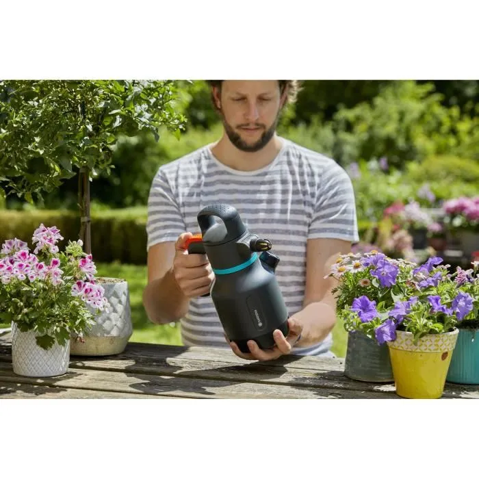 Gardena - Pulvérisateur à pression 1.25L - Buse réglable - Utilisation 360° - Indicateur de niveau intégré - Pour plantes en pot et balcon