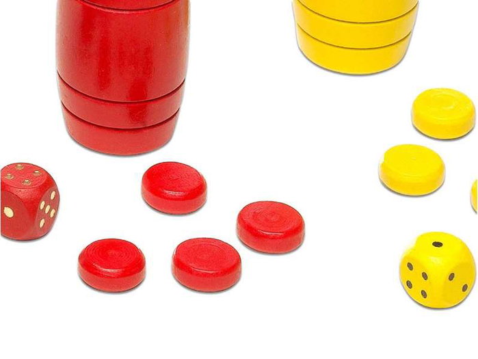 Cayro - Accessoires de Parcheesi (Parchís) en Bois pour 4 Joueurs - Version Multilingue (Espagnol, Anglais, Français, Italien, Portugais, Allemand)