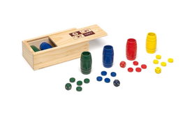 Cayro - Accessoires de Parcheesi (Parchís) en Bois pour 4 Joueurs - Version Multilingue (Espagnol, Anglais, Français, Italien, Portugais, Allemand)