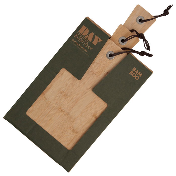Day Jeu de 3 planches à découper en bambou avec corde