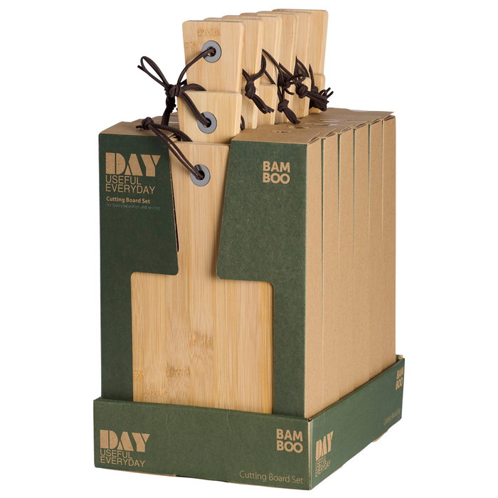 Day Jeu de 3 planches à découper en bambou avec corde