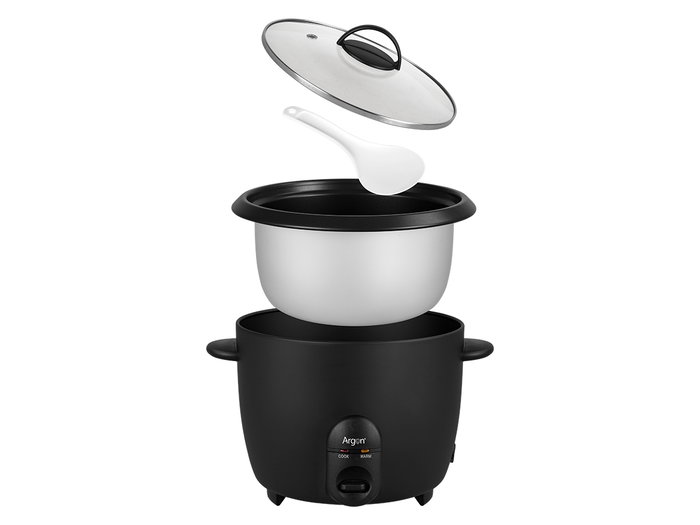 ARGON Olla Arrocera Électrique Noir Mat 1,8L 700W 32x26,5x28 cm Métal Plastique Verre (Set de 4) ARGON Olla Arrocera Électrique Noir Mat 1,8L 700W 32x26,5x28 cm Métal Plastique Verre (Set de 4)