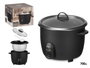ARGON Olla Arrocera Électrique Noir Mat 1,8L 700W 32x26,5x28 cm Métal Plastique Verre (Set de 4)